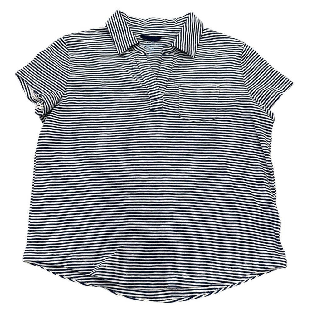 Vineyard Vines Girls Striped Surf Polo Navy White Deep Bay Stripe XL 16 7K001557